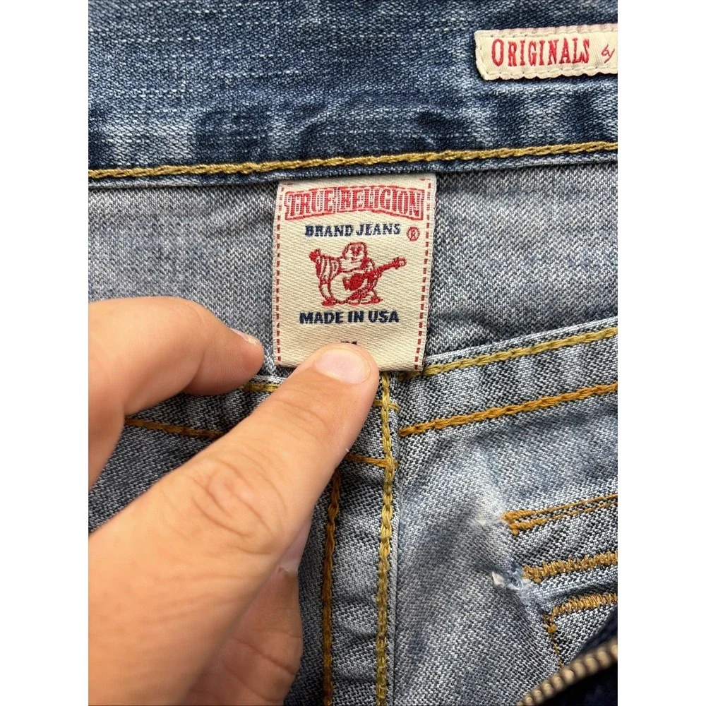 True Religion Ricky 31 Straight Leg Vintage Jeans Men's Size 34x32L Made In USA